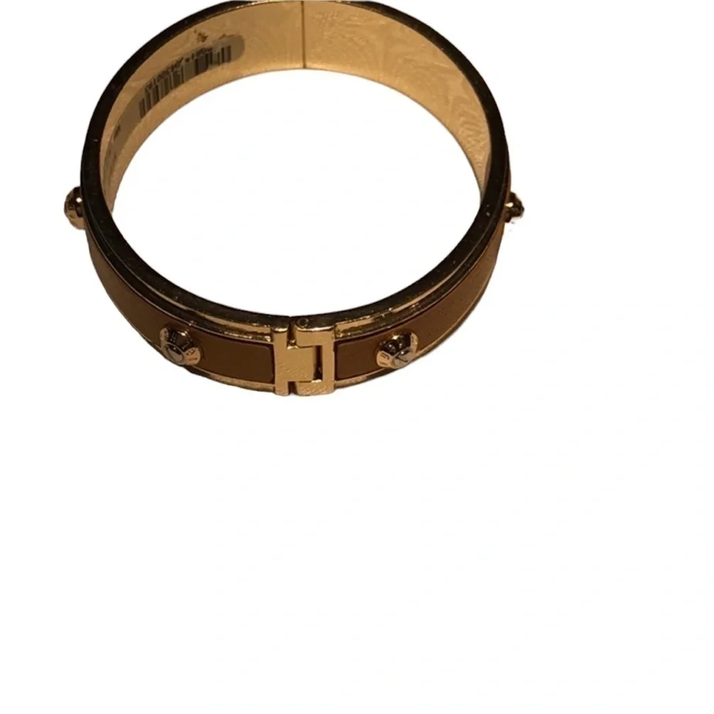 Henri Bendel Caramel Leather & Brass Bangle